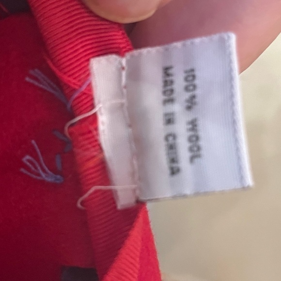 Cheveux Red & Purple 100% Wool Wide Brim Floppy Hat 15” - Picture 9 of 9